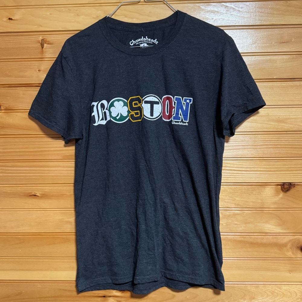 Chowdaheadz Boston Townie Pride Charcoal Tee Small